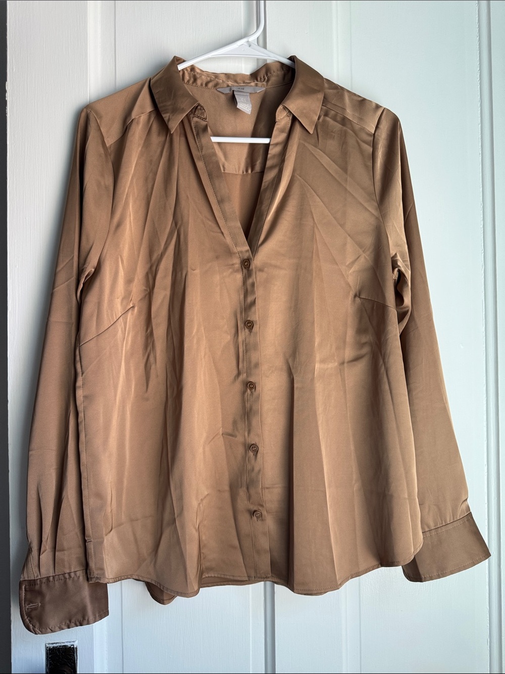 H&M Lightweight Brown Button-Down Blouse